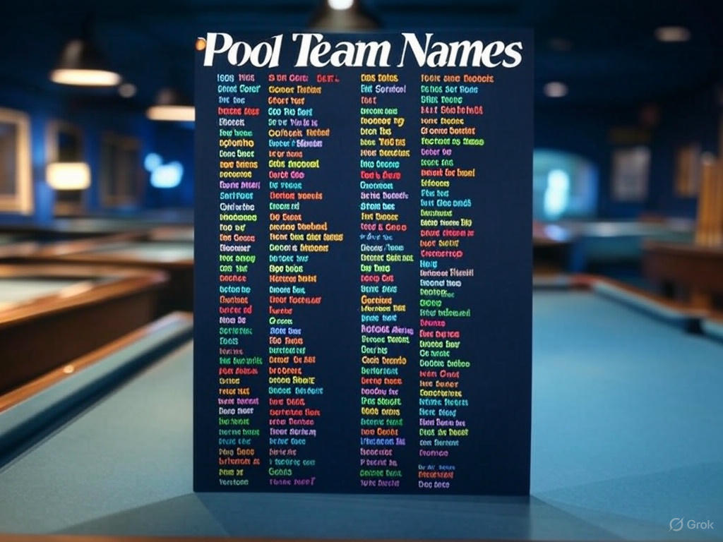 1000+Catchy and Funny Pool Team Names 2025