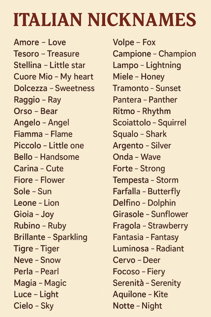 1000+ Italian Nicknames That’ll Make You Sound Like a Native!