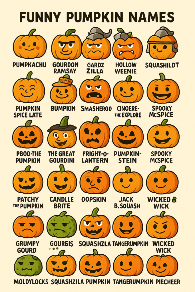 1000+ Creative and Funny Pumpkin Names 2025