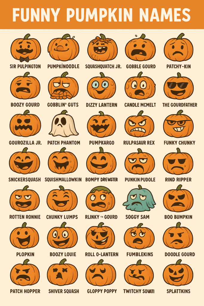 1000+ Creative and Funny Pumpkin Names 2025