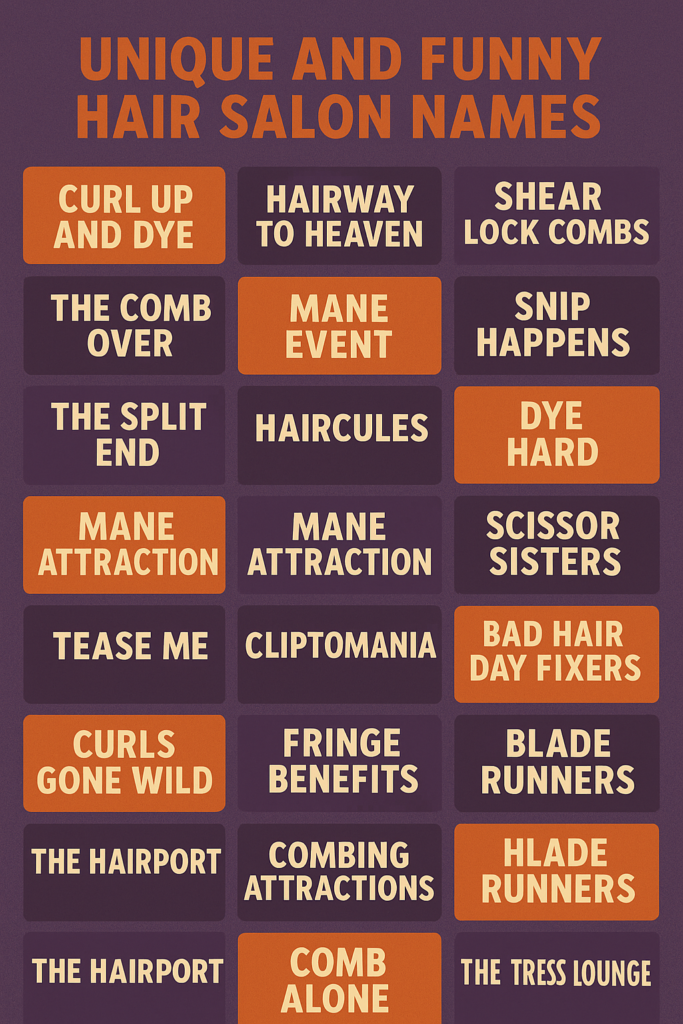 1000+ Unique and Funny Hair Salon Names