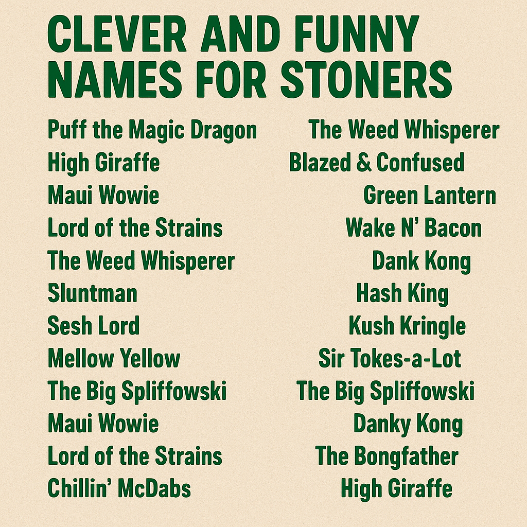 1000+ Clever and Funny Names For Stoners