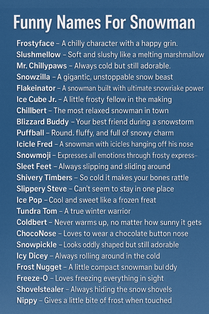1000+ Creative and Funny Names For Snowman 