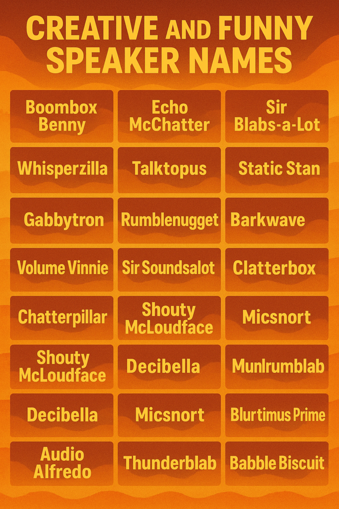 1000+ Creative and Funny Speaker Names