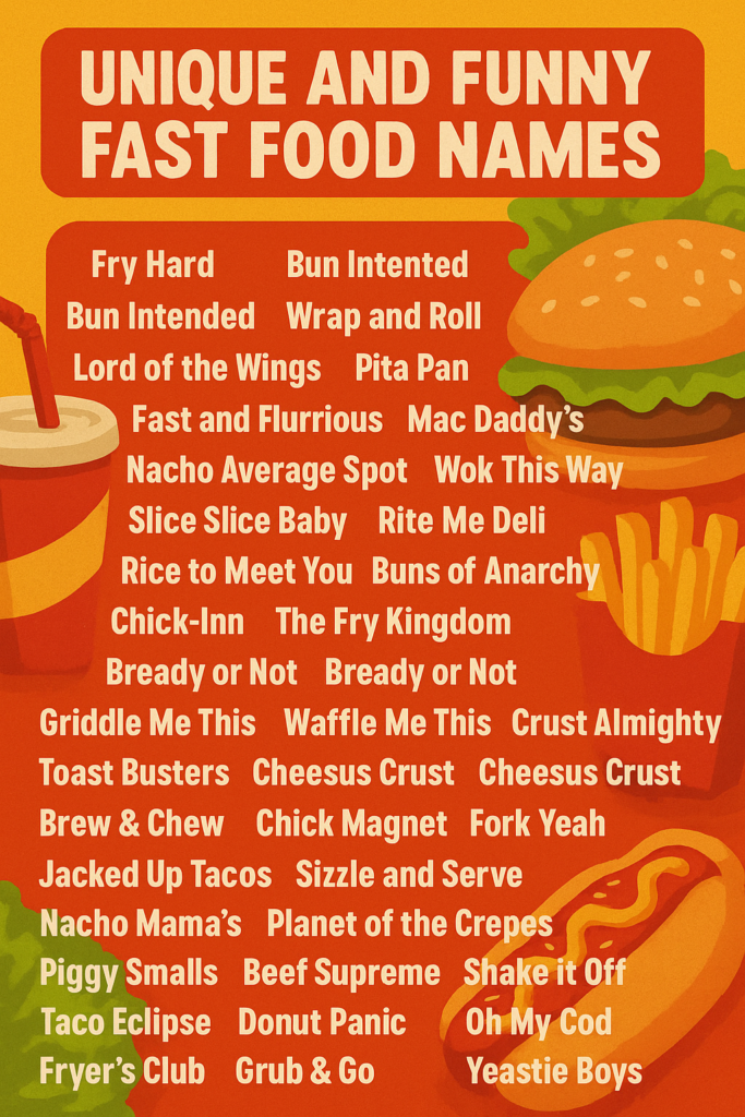 1000+ Unique and Funny Fast Food Names