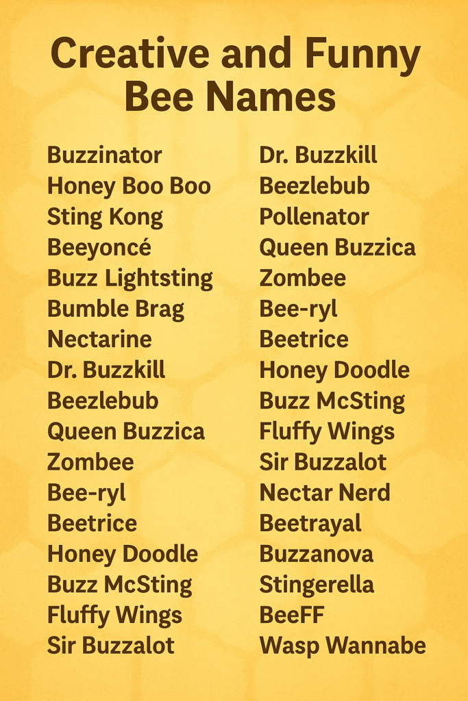 1000+ Creative and Funny Bee Names