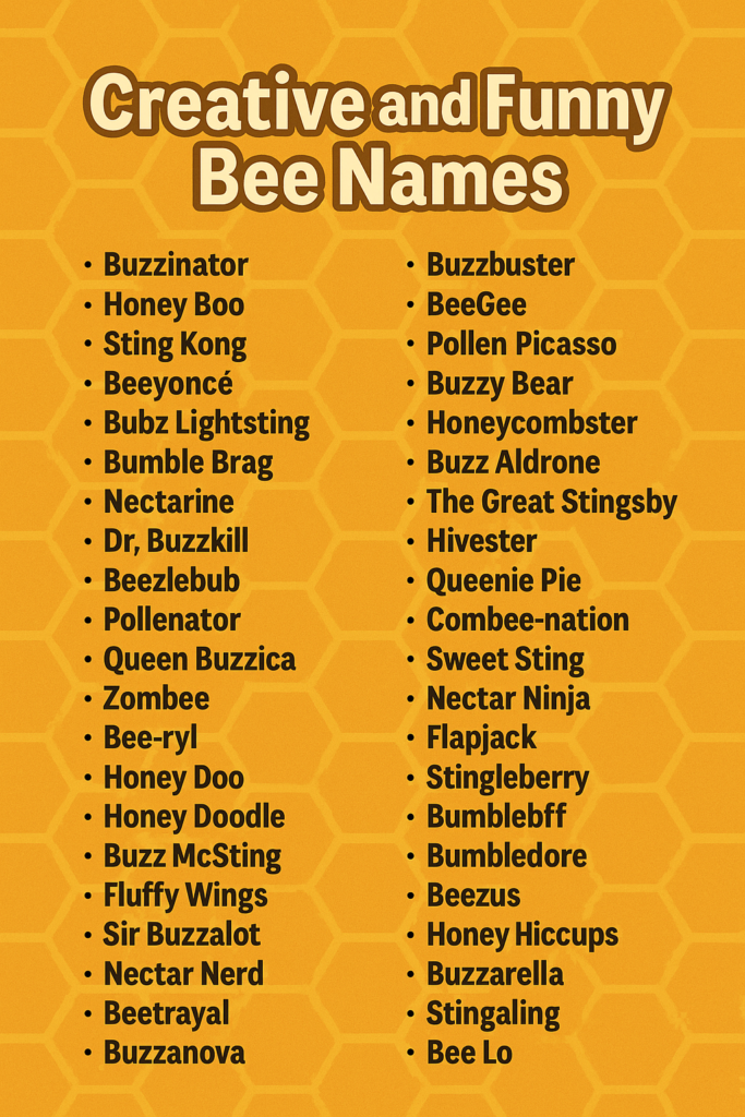 1000+ Creative and Funny Bee Names