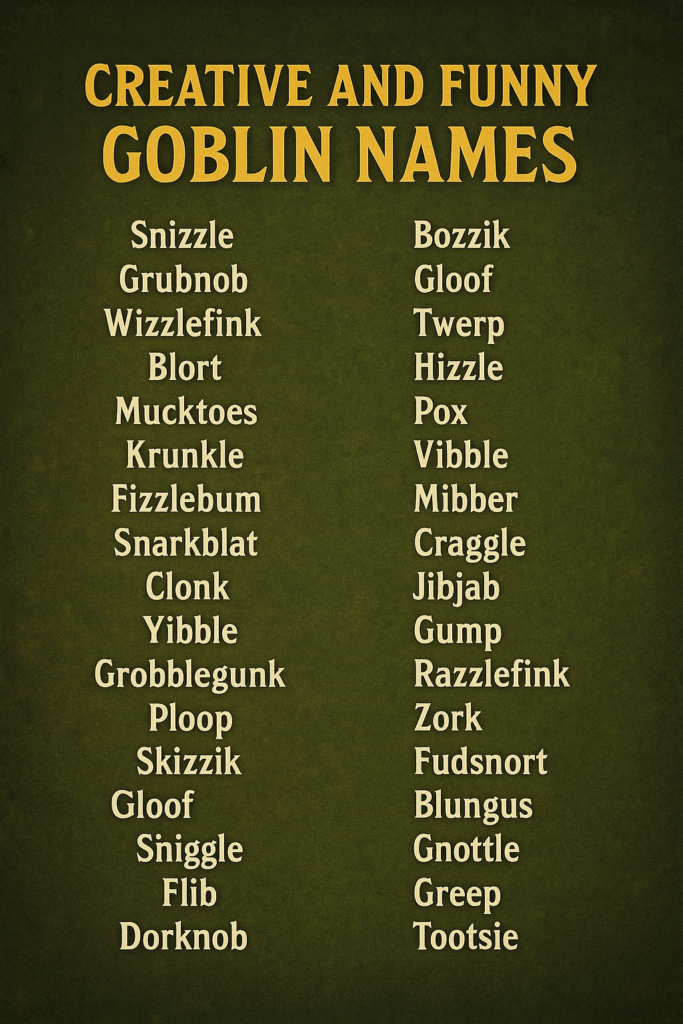 1000+ Creative and Funny Goblin Names