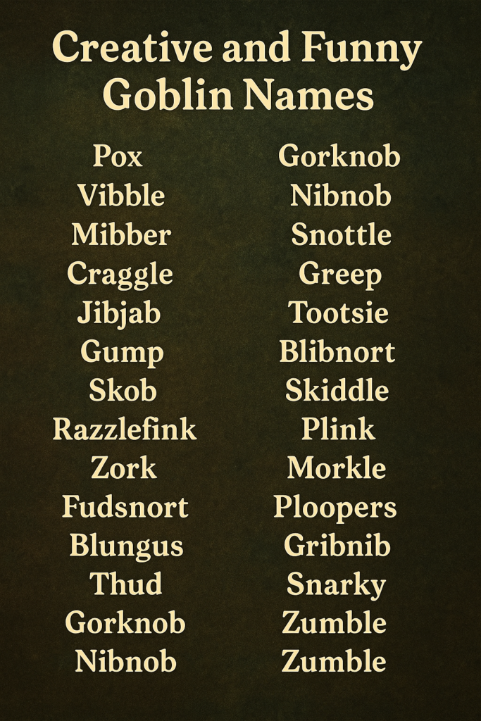 1000+ Creative and Funny Goblin Names