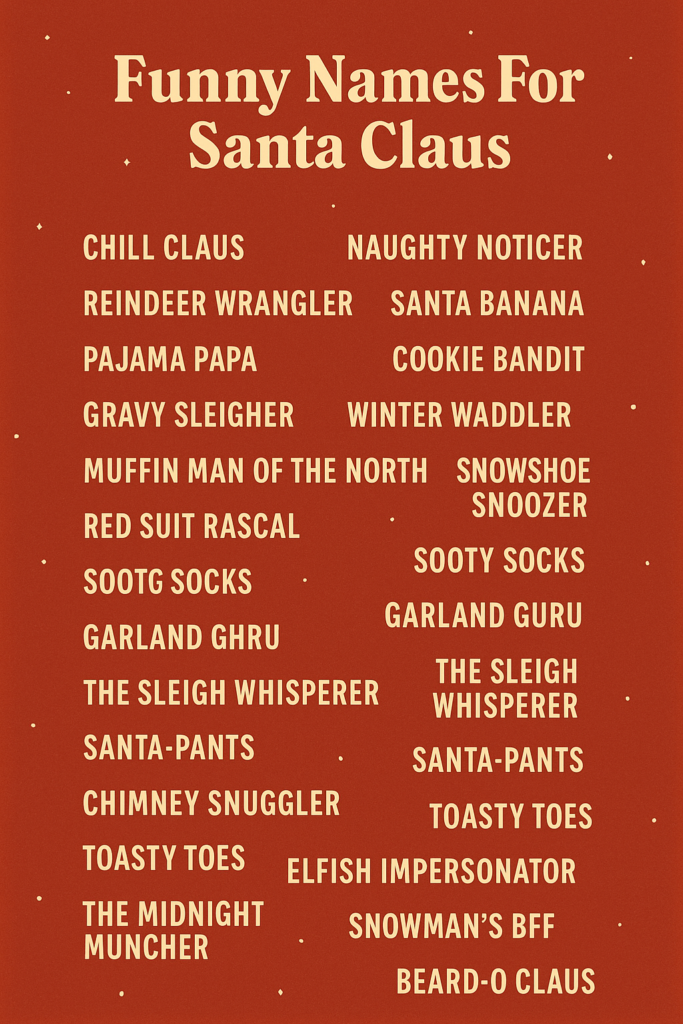 1000+ Creative and Funny Names For Santa Claus