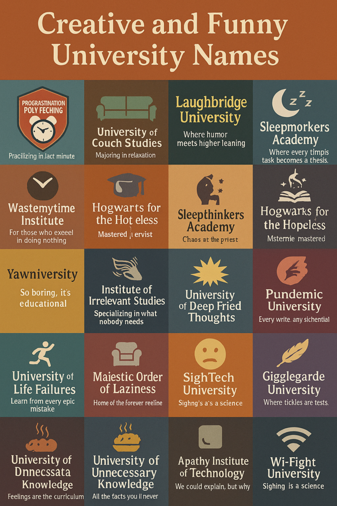 1000+ Creative and Funny University Names