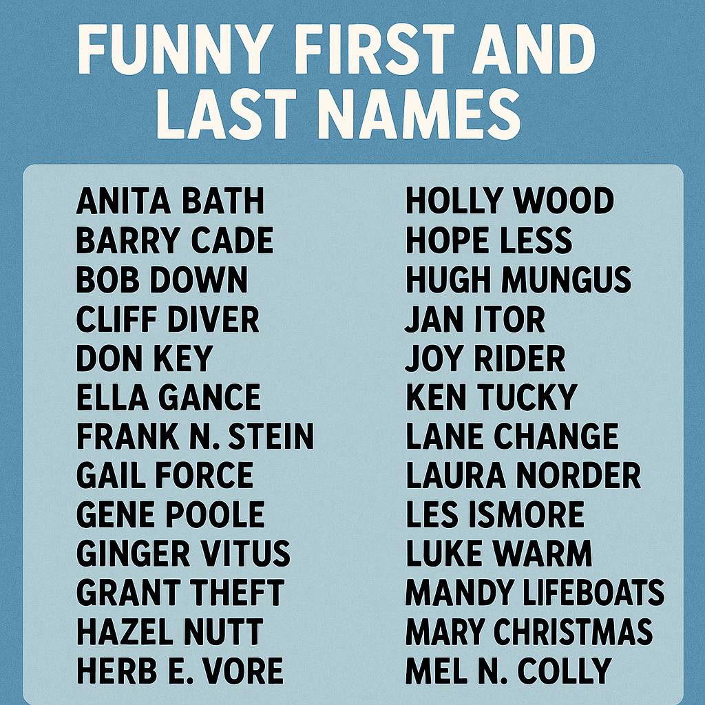 1000+ Funny First and Last Names