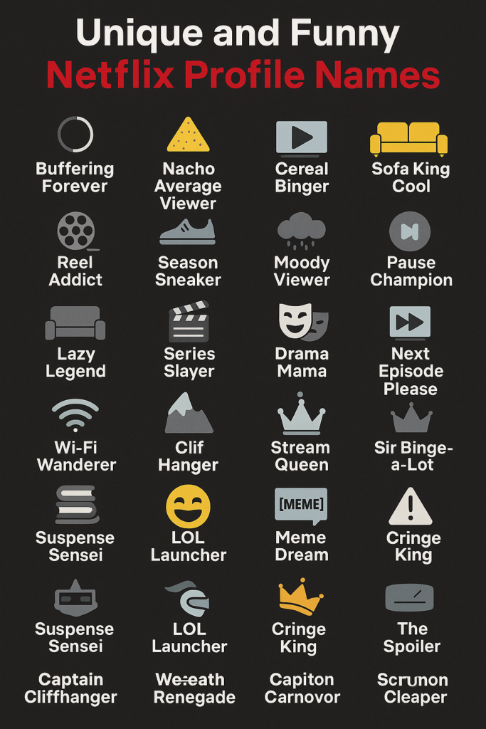 1000+ Unique and Funny Netflix Profile Names