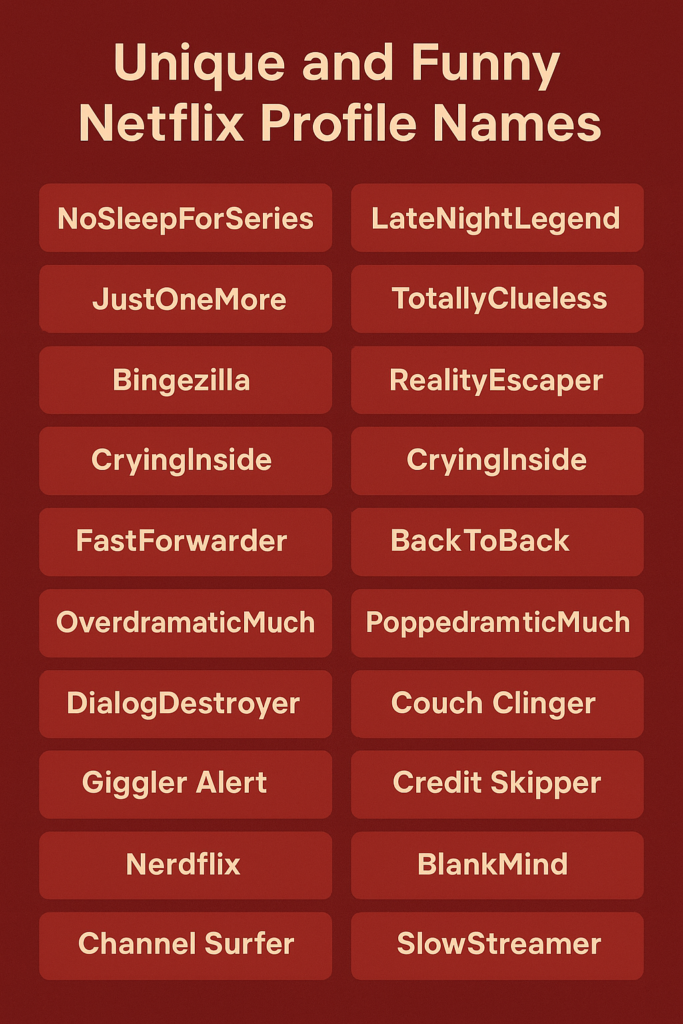 1000+ Unique and Funny Netflix Profile Names