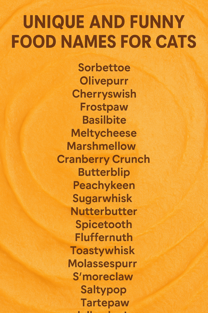1000+ Unique and Funny Food Names For Cats 