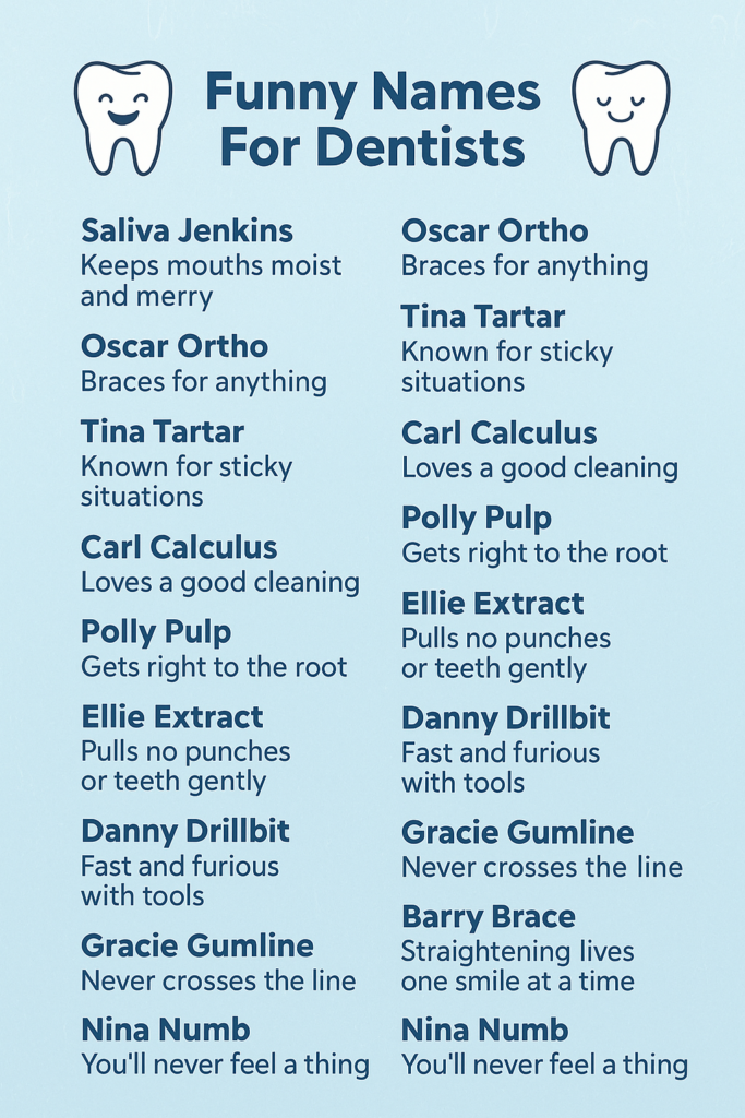 1000+ Logical And Funny Names For Dentists