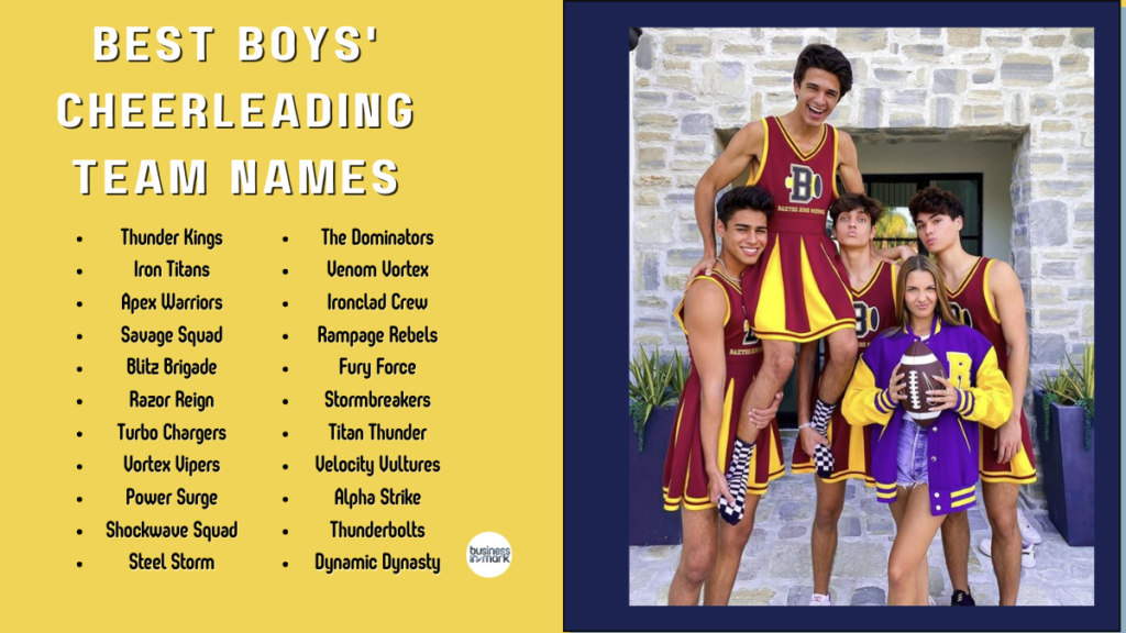 Best Boys' Cheerleading team names