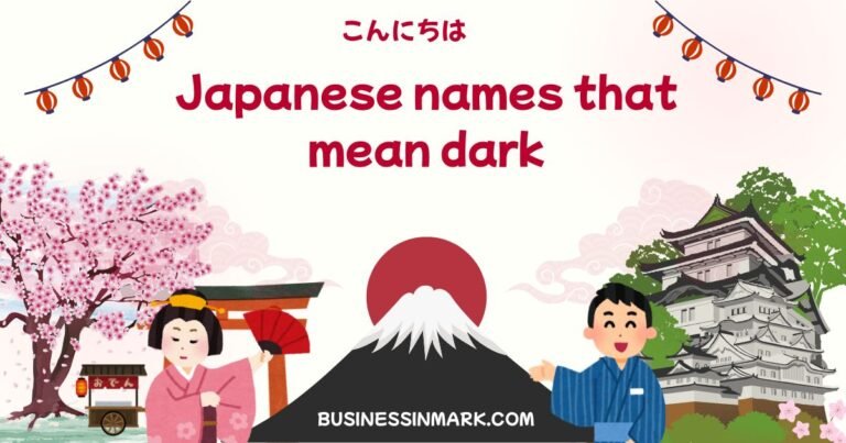 Japanese names that mean dark