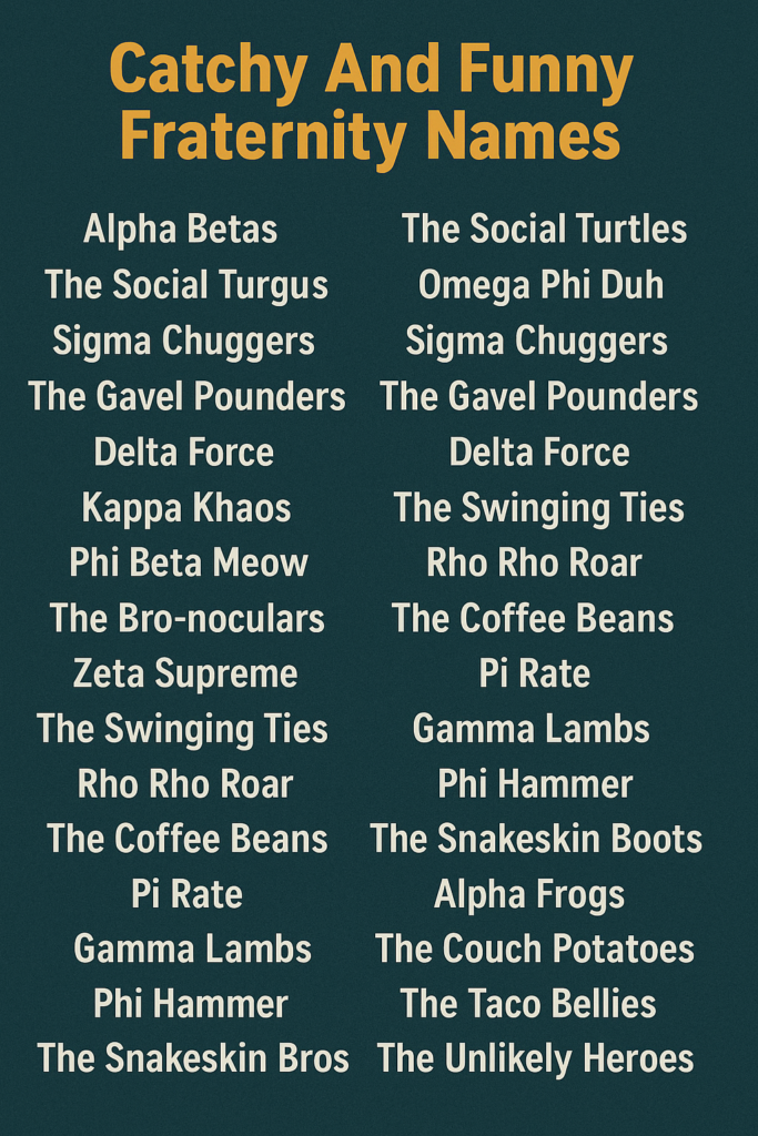 1000+ Playful And Funny Fraternity Names