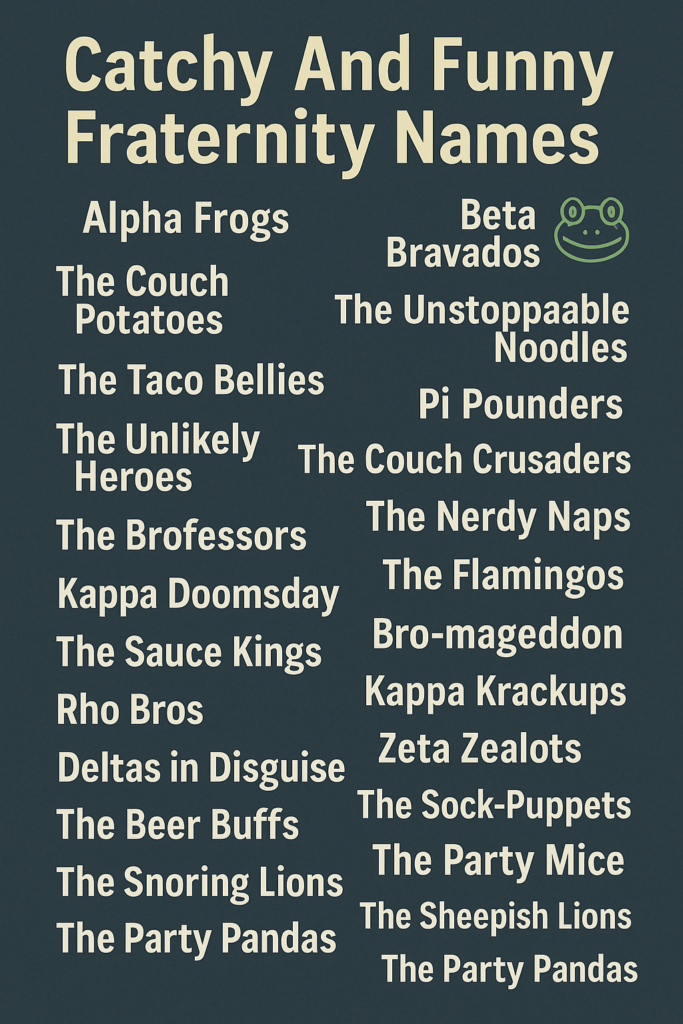 1000+ Playful And Funny Fraternity Names