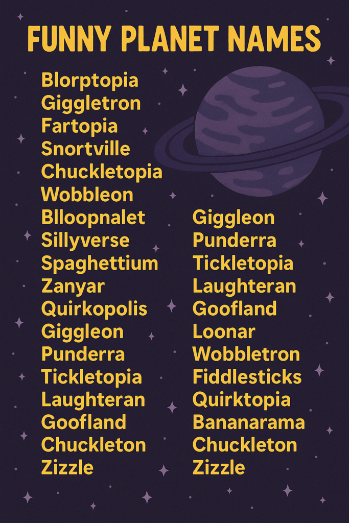 1000+ Unique and Funny Planet Names