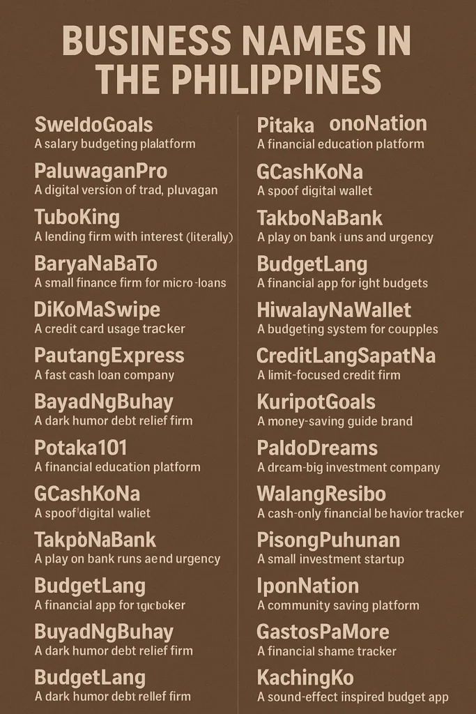 1000+ Funny Business Names In The Philippines